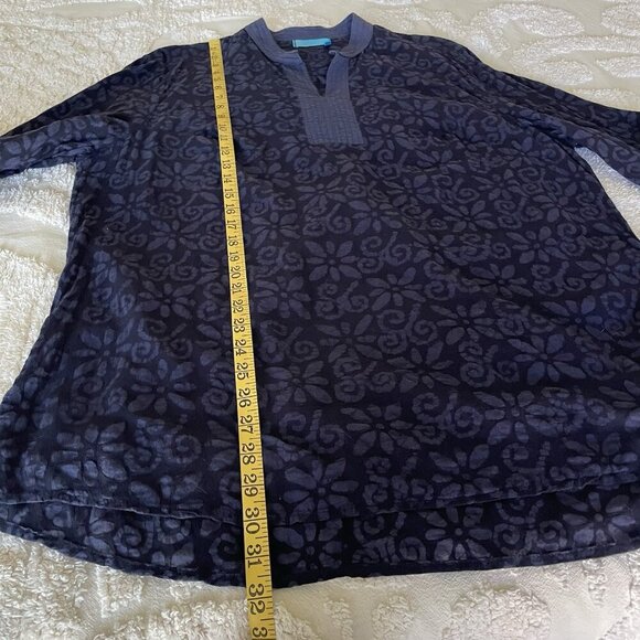 Fresh Produce Shirt Womens XL Blue Gauze Cotton Long Sleeve Made in USA Boho - Picture 5 of 6